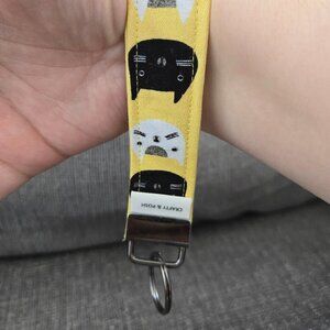 Crafty & Posh Yellow Cat Print Wristlet